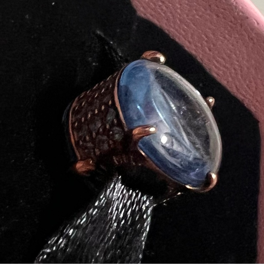 Pandora Rose Gold Blue Oval Cabochon Rose Gold Plated Charm - Picture 3 of 3